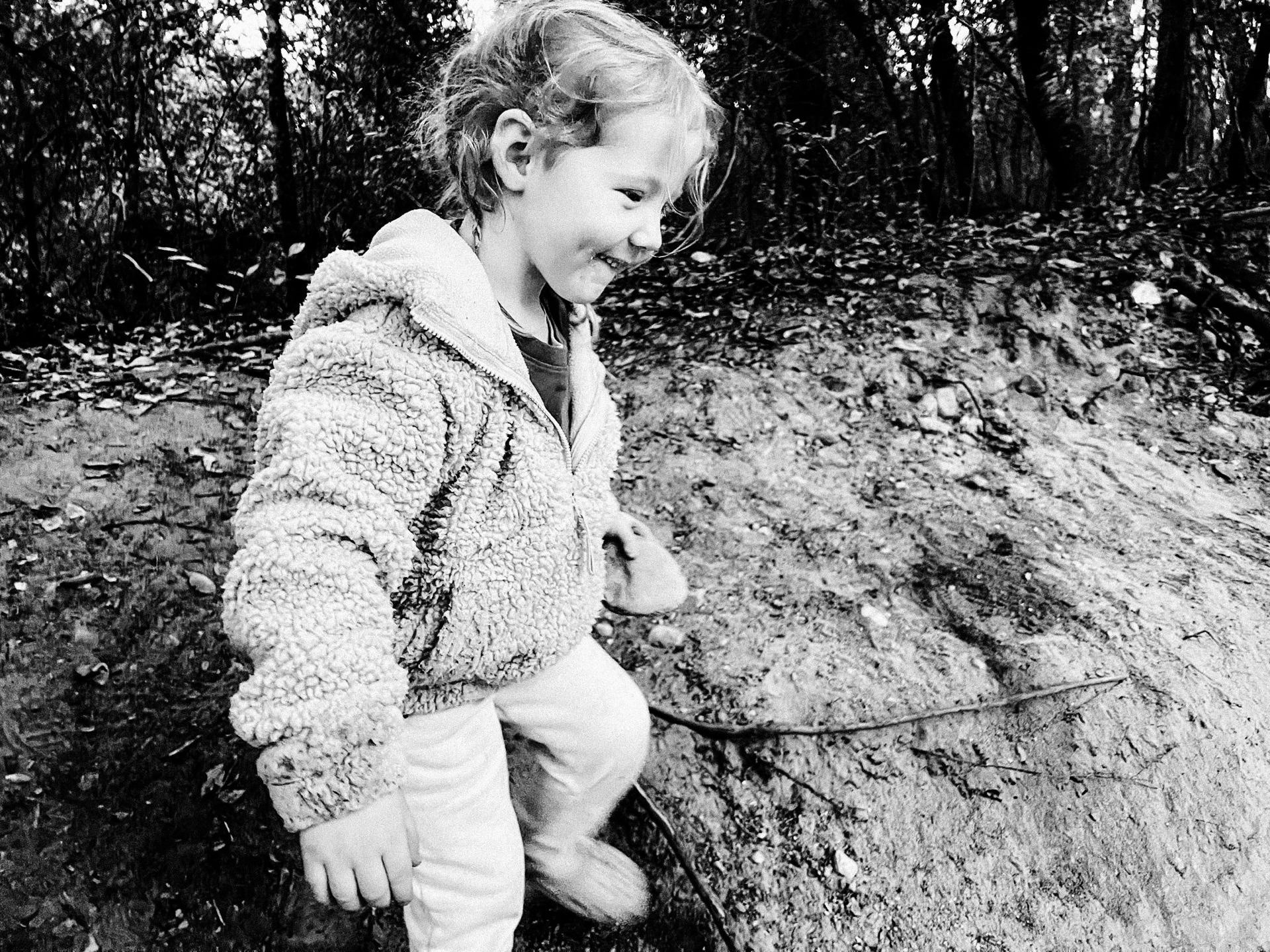 photo of Ellie exploring at our community group campout