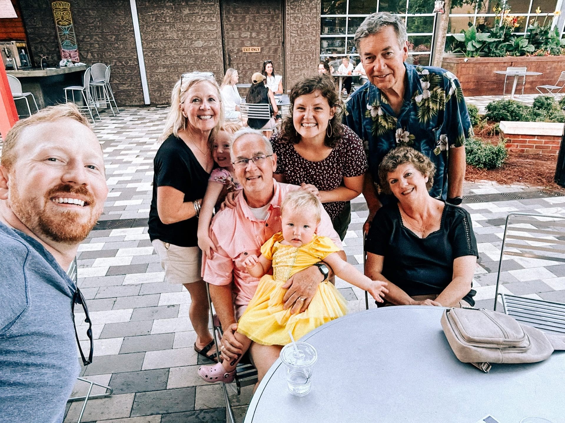 photo of the McKenna family with the Slezak family in Trussville, AL