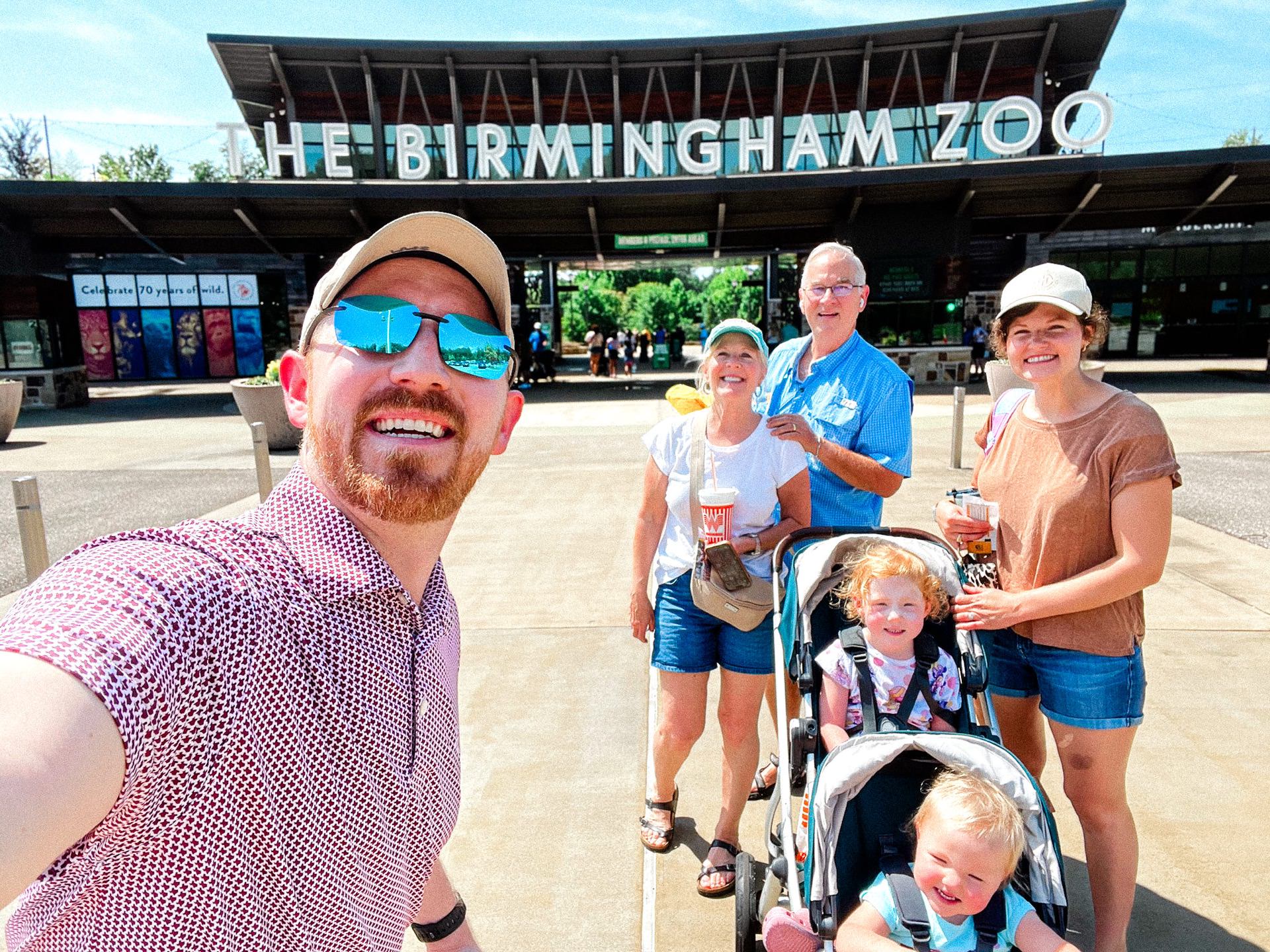 photo of our family at the Birmingham Zoo in June