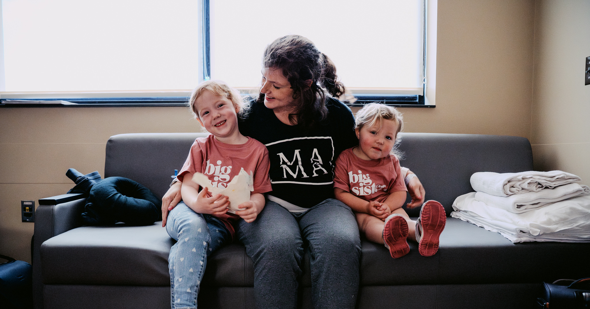 Ellie and Emmie visited Jen and their new baby sisters for Mother's Day